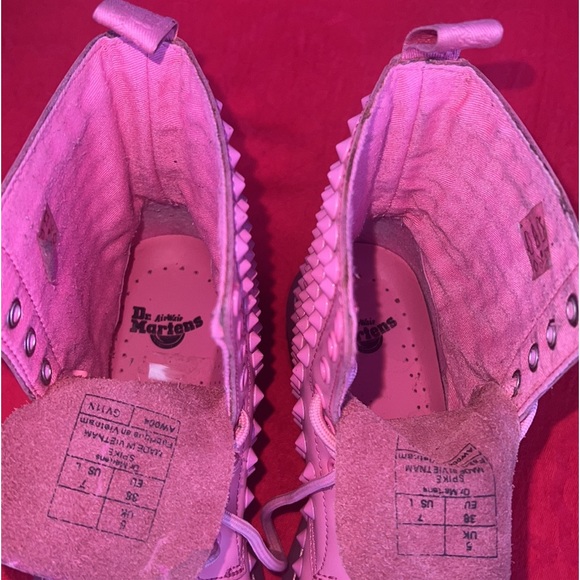 Dr. Martens Mono PINK Metal Spike Combat Moto Boots - Picture 17 of 17